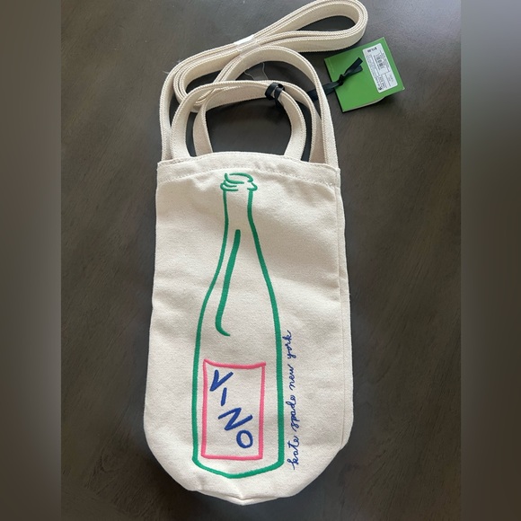 Kate Spade New York x Target and Embroidered Fish Fish Design Tote and Wine bag. - Picture 4 of 8